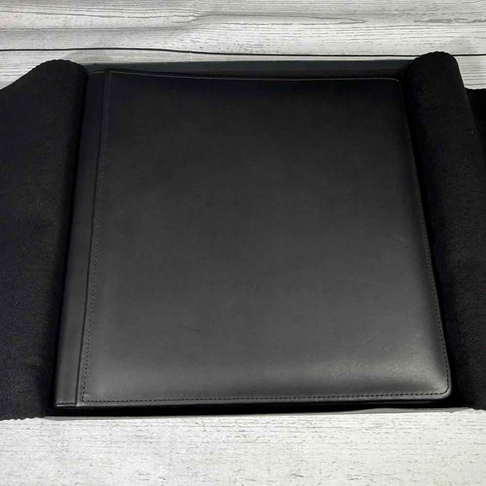 Raika Black Leather Photo Album SF 105 Handcrafted USA 25 Pages 11.75x12.5